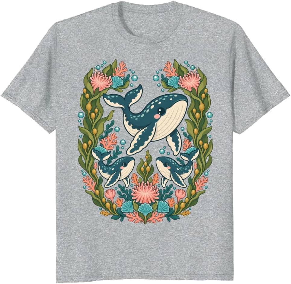 Peacock Floral T-Shirt Wisteria Laurel Vintage Art Lover Tee - S6