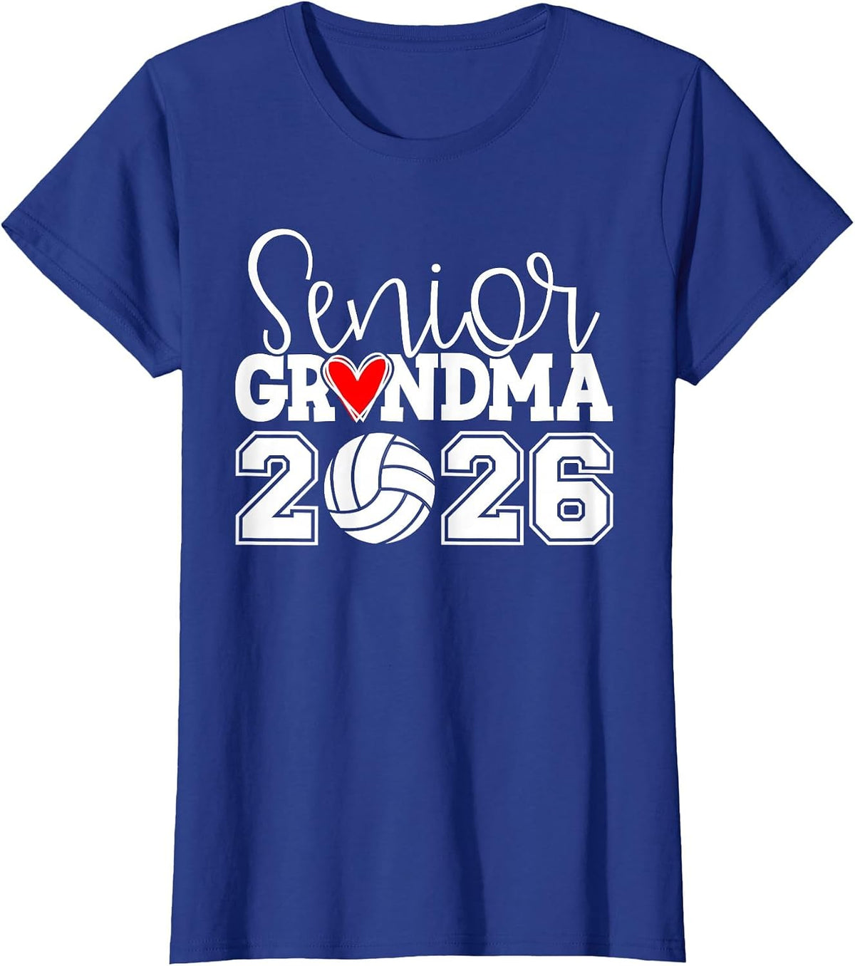 Proud Senior Volleyball Grandma Class of 2026 Graduation T-Shirt - Royal Blue