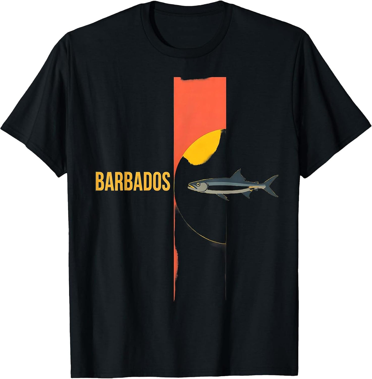 Men's Barbados Vintage 70s Retro Tropical Destination Souvenir T-Shirt - Black