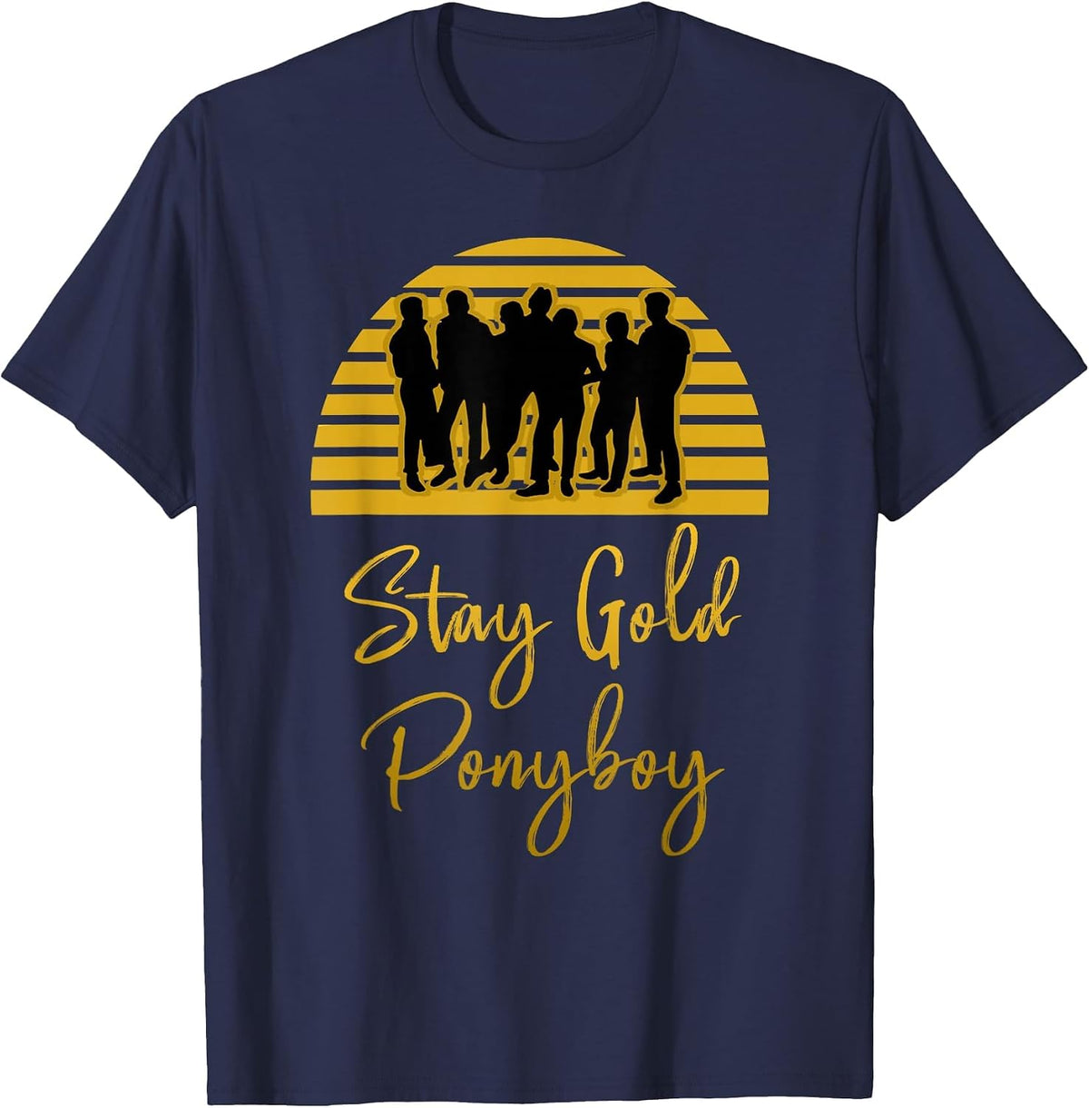 Stay Gold Ponyboy Vintage Classic 80s 70s T-Shirt - Navy Blue