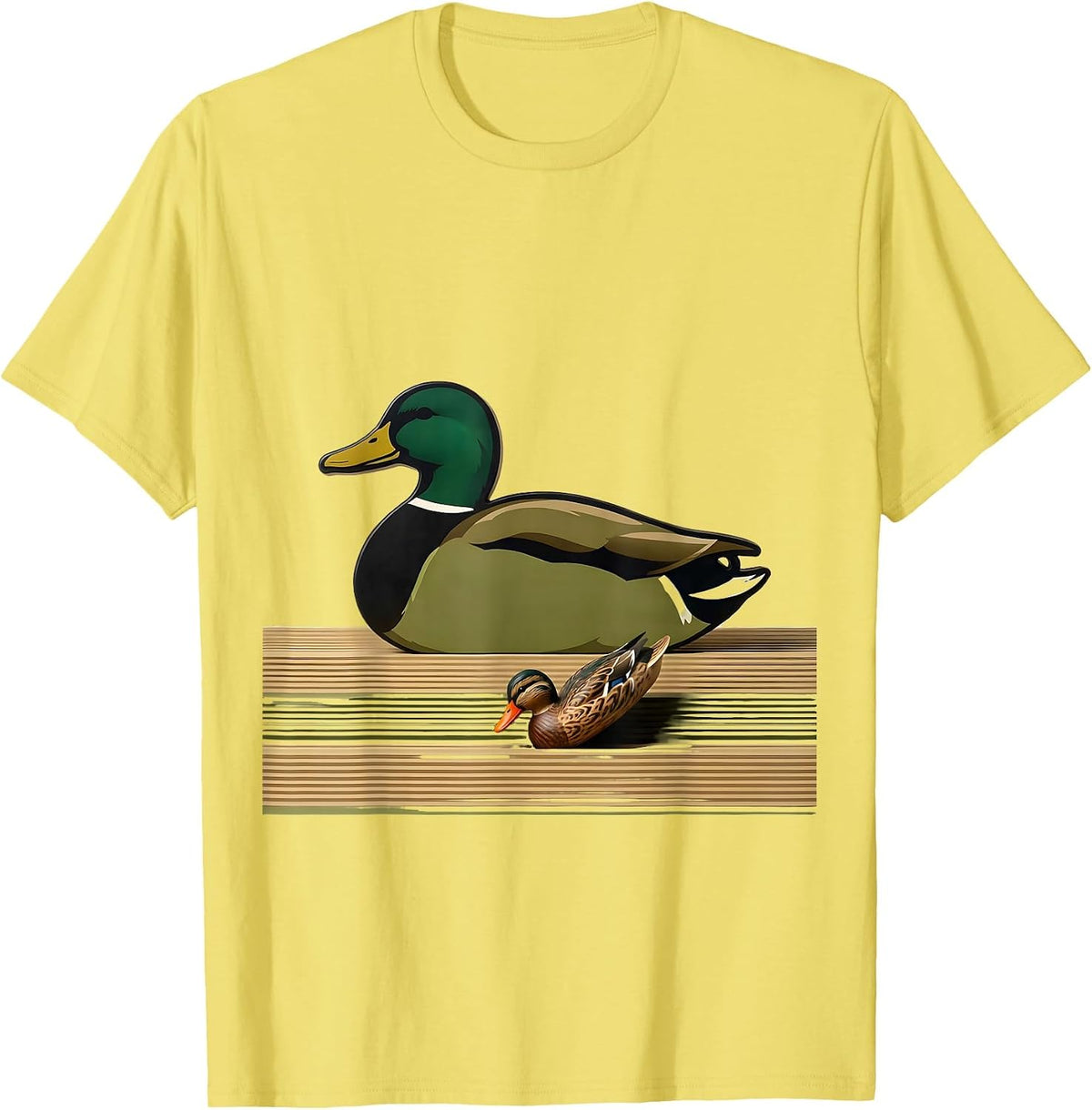 Men's Mallard Magnet Conceptual Hunting Gift Waterfowl Hunter T-Shirt - Lemon Yellow