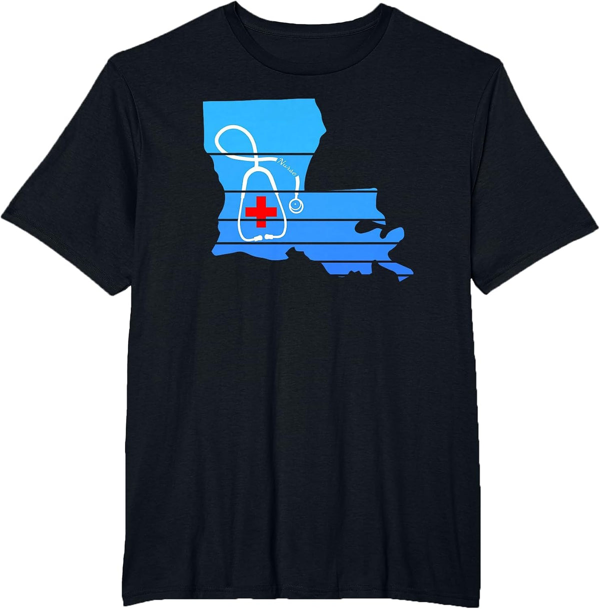 Louisiana Nurse T-Shirt - Black