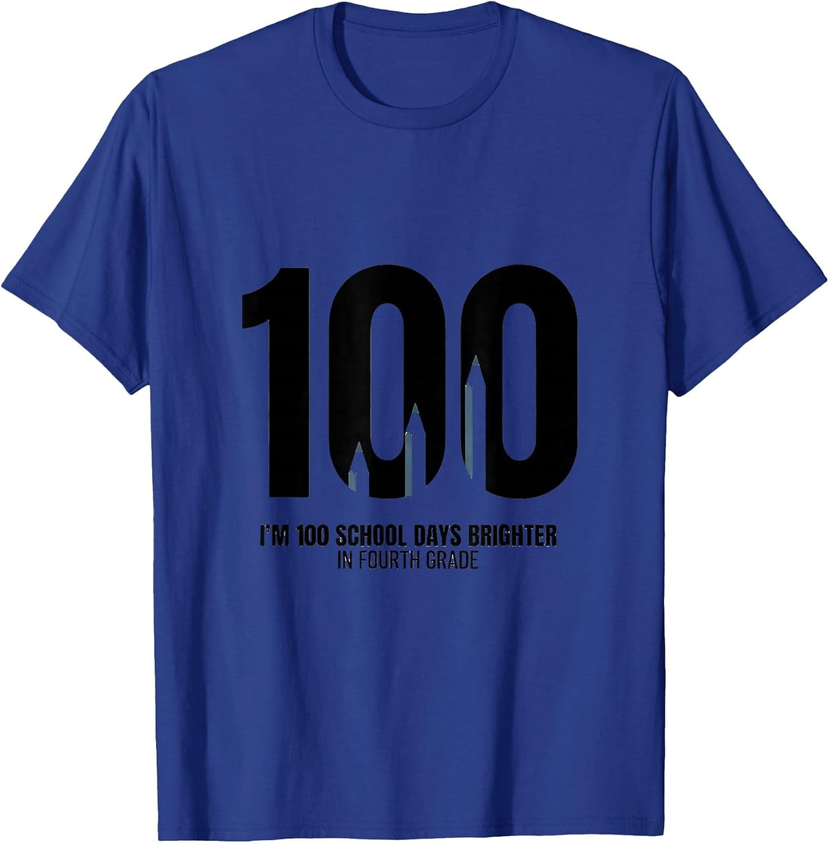 Men's I'm 100 School Days Brighter In Fourth Grade Teacher T-Shirt - Royal Blue