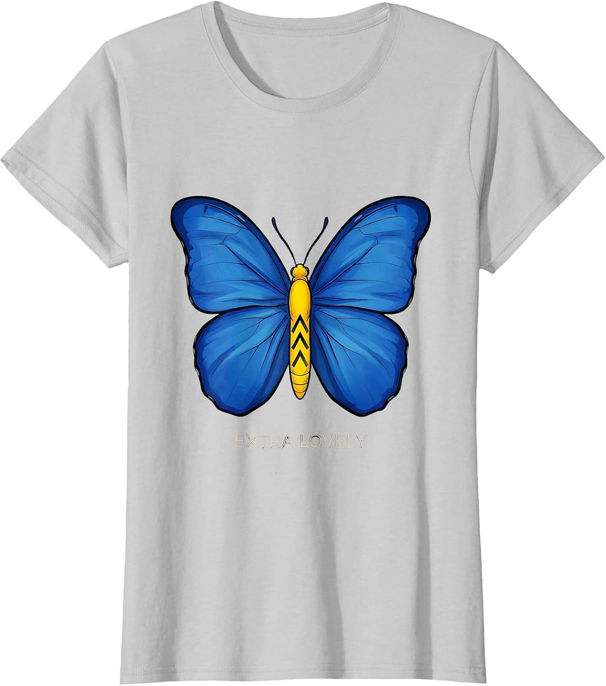 Extra Lovely Heartfelt Down Syndrome Awareness Family T-Shirt - Silver Grey