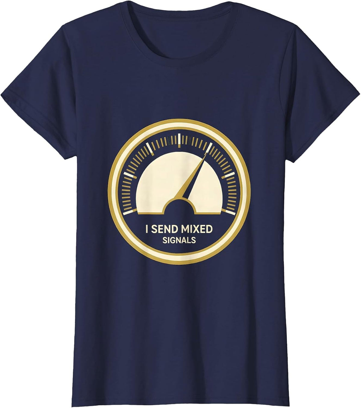Women's I Send Mixed Signals Funny Ham Radio Operator Humor T-Shirt - Navy Blue