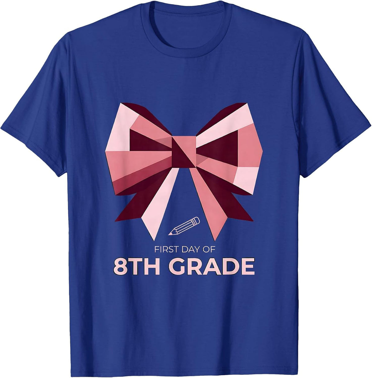 Men's First Day Of 8th Grade Coquette Bow Back To School Girl T-Shirt - Royal Blue