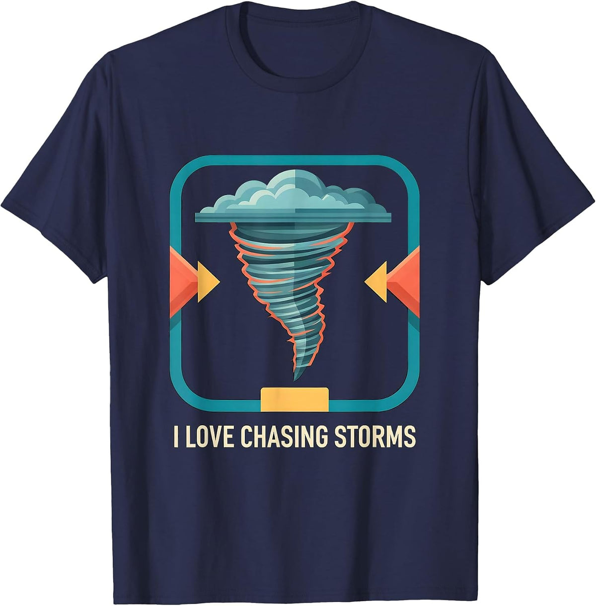 I Love Chasing Storms Funny Storm Chaser Weather Enthusiast T-Shirt - Navy Blue