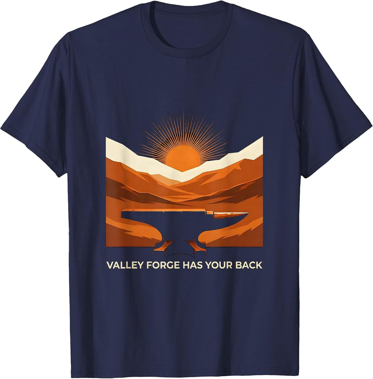 Men's Valley Forge Has Your Back Automotive Design T-Shirt - Navy Blue