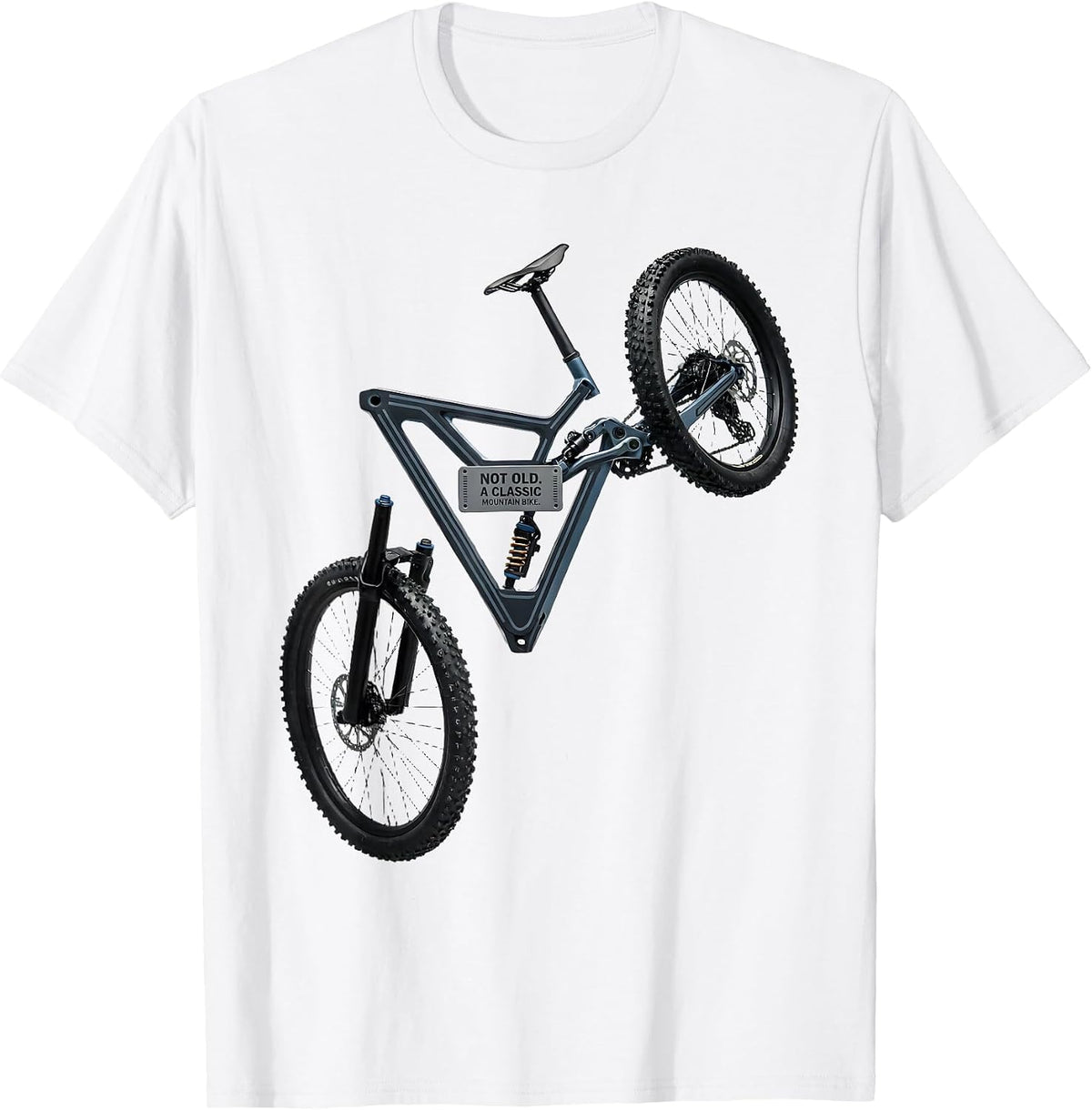 Men's Not Old A Classic Mountain Bike Funny Cyclist Gift T-Shirt - White