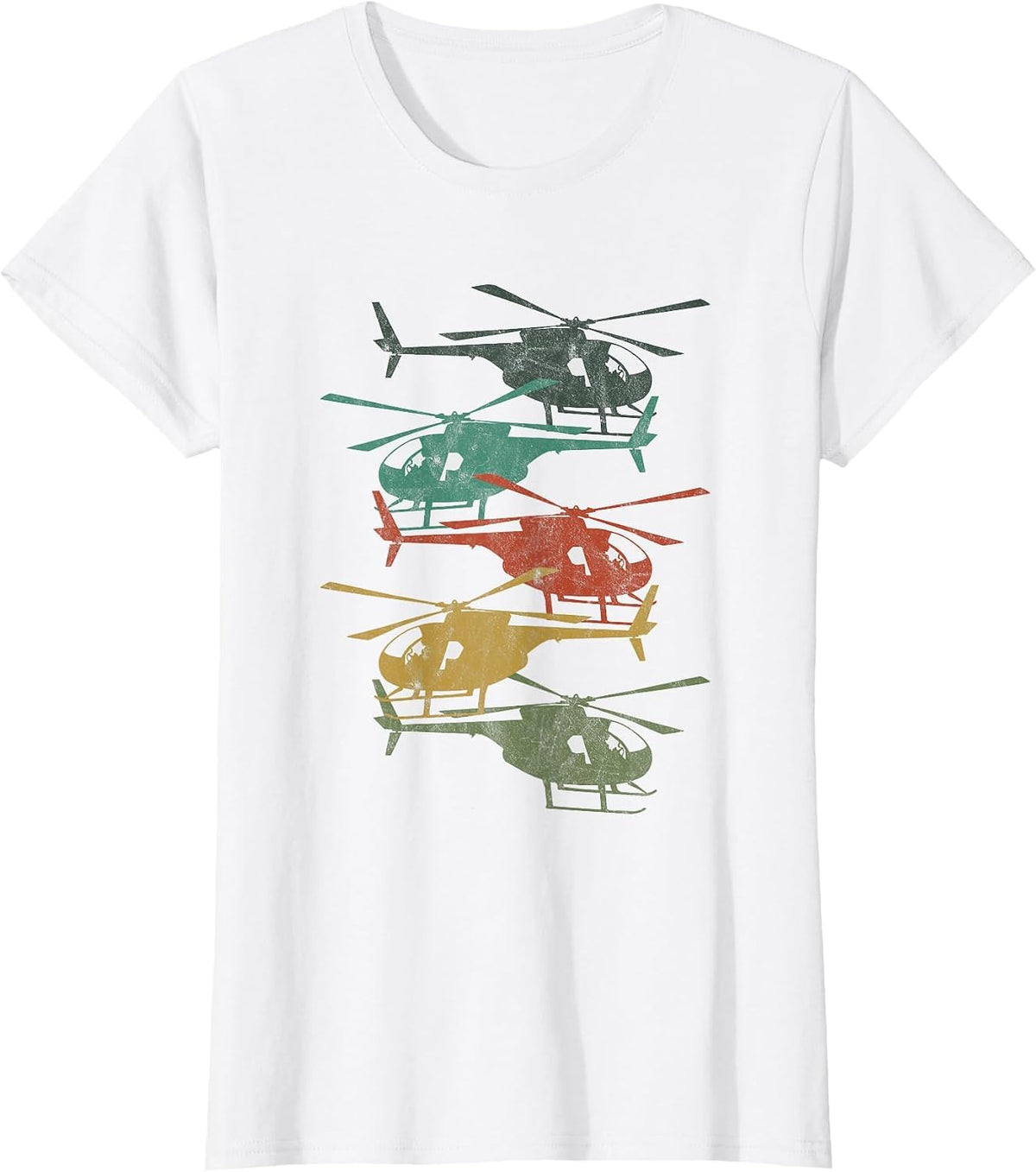Retro Aircraft Helicopter Lover Pilot Aviation T-Shirt - White