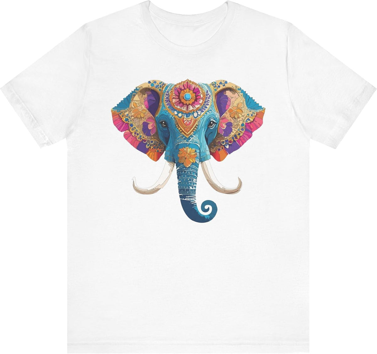 Elephant Graphic Design Tee, Elephant Shirt, Vintage Tees, Art Design T-Shirt, Animal Graphic Tee, Animal Shirts 2 - White