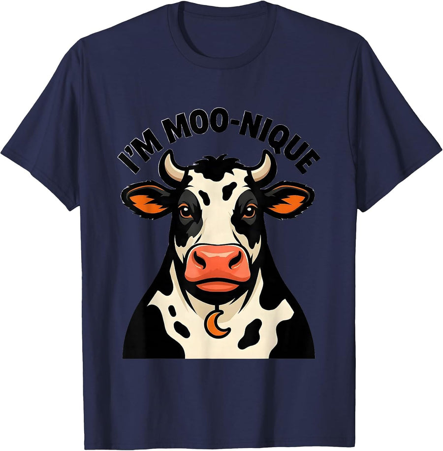 I'm Moo-nique Funny Cow Costume Halloween Party Humor T-Shirt - Navy Blue
