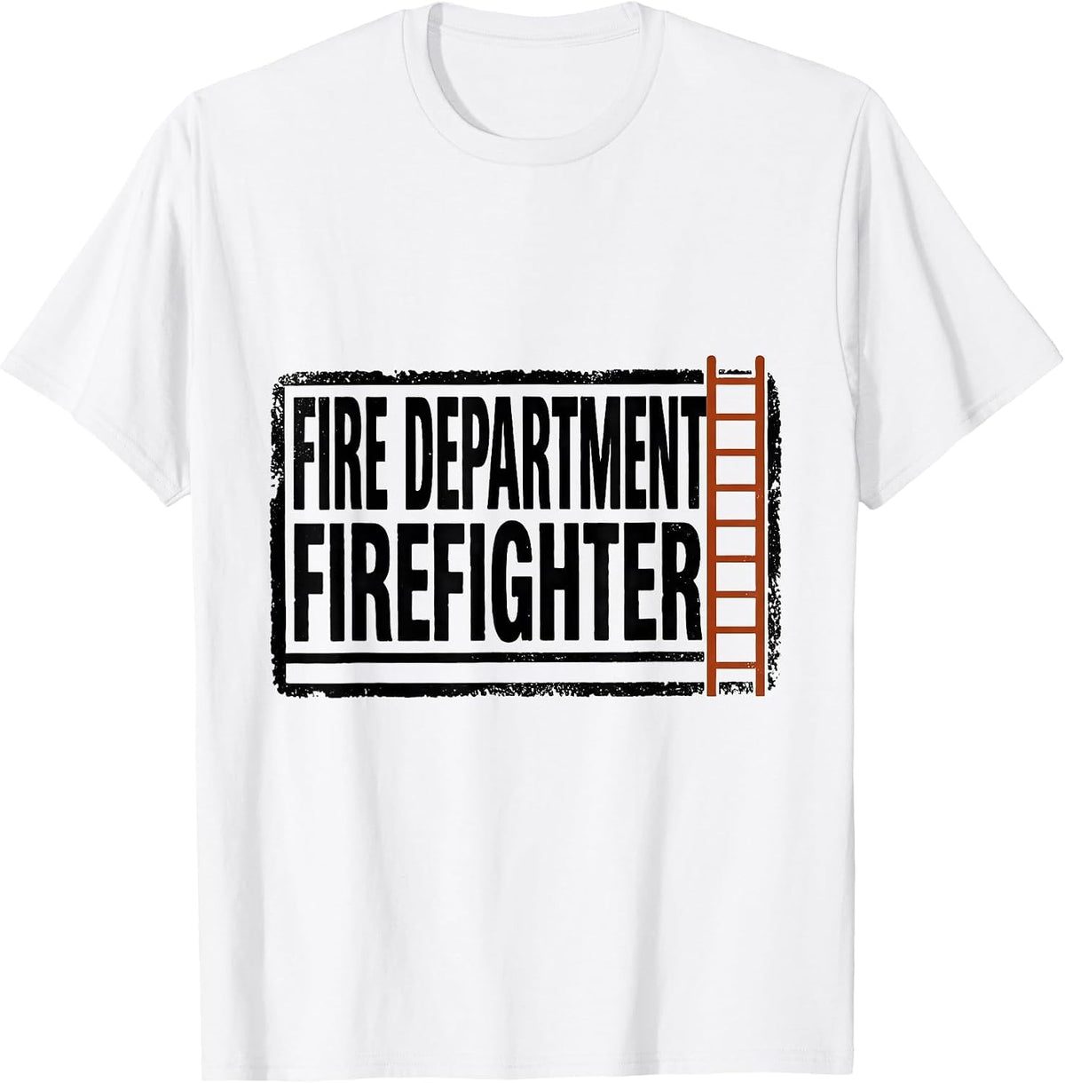 Men's FIRE DEPARTMENT FIREFIGHTER Rubber Stamp Firefighter Family T-Shirt - White