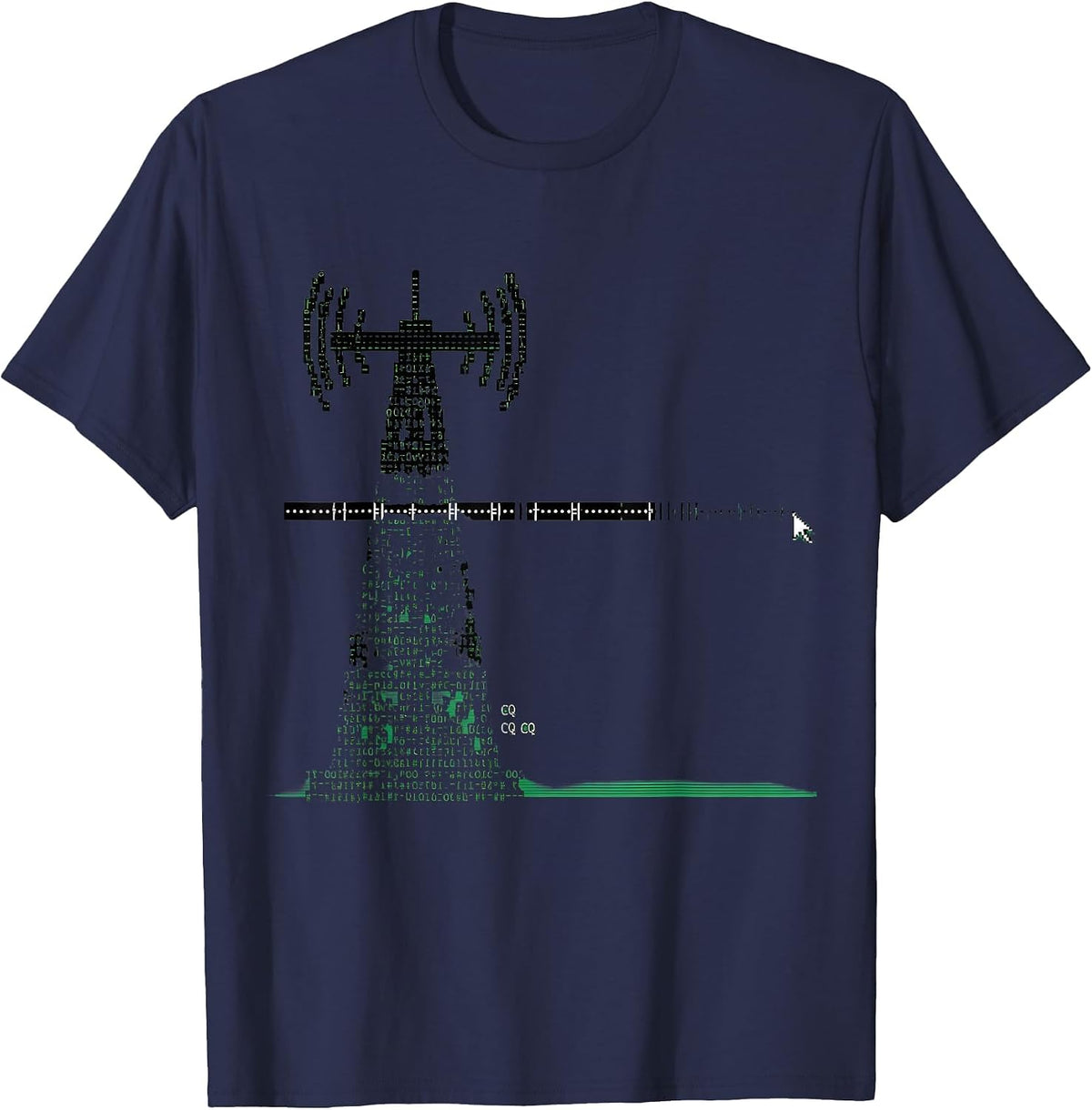 Men's CQ CQ CQ Funny Ham Radio Operator Enthusiast Humor T-Shirt - Navy Blue
