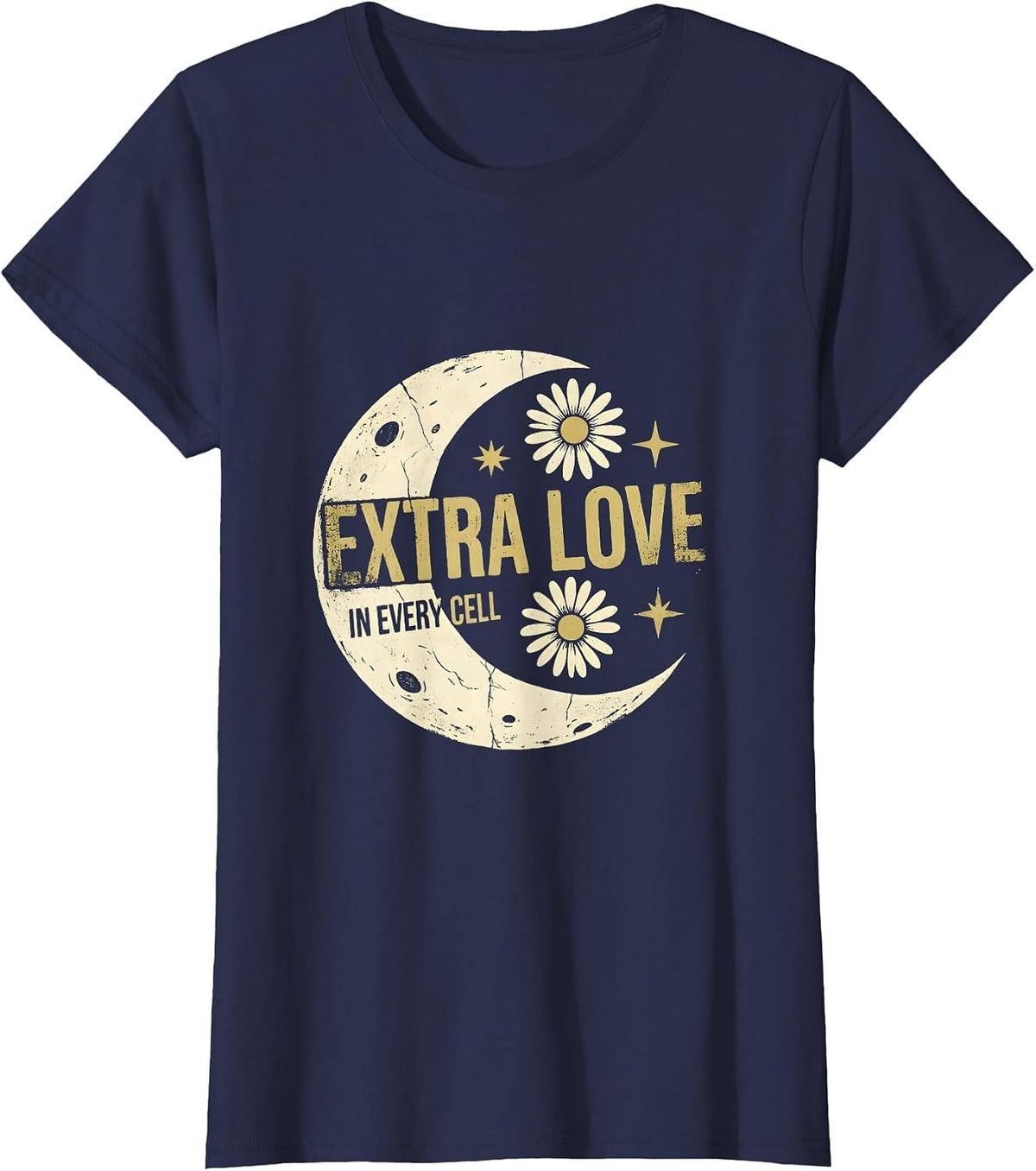 Women's Extra Love In Every Cell Down Syndrome Awareness T-Shirt - Navy Blue