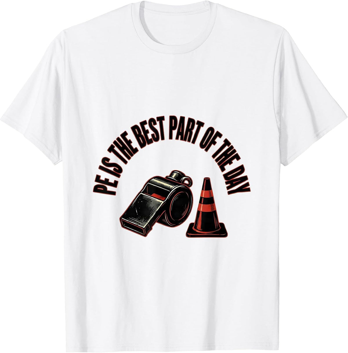 Men's PE Is The Best Part Of The Day Funny PE Teacher Back T-Shirt - White