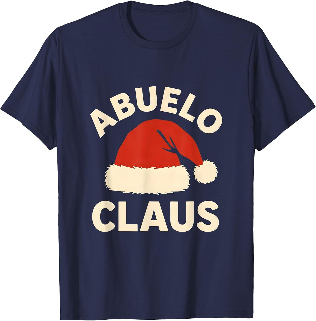 Abuelo Claus Festive Family Matching Christmas Group Photo T-Shirt - Navy Blue