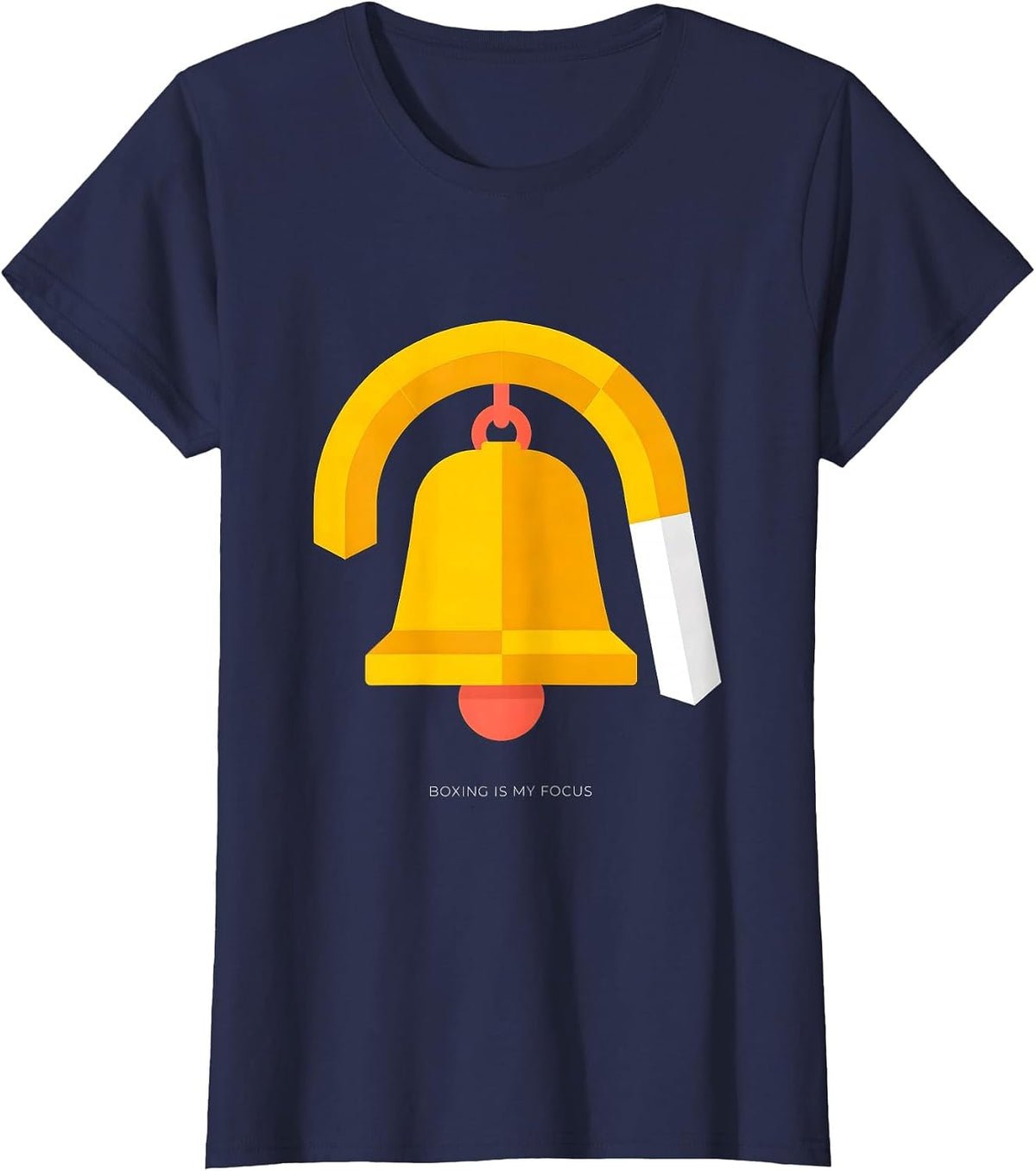 Women's Boxing Is My Focus Flat Vector Boxing Fan Gym Wear T-Shirt - Navy Blue