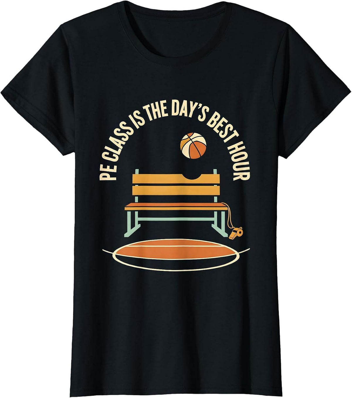 PE Class Is The Day's Best Hour Funny PE Teacher Back T-Shirt - Black