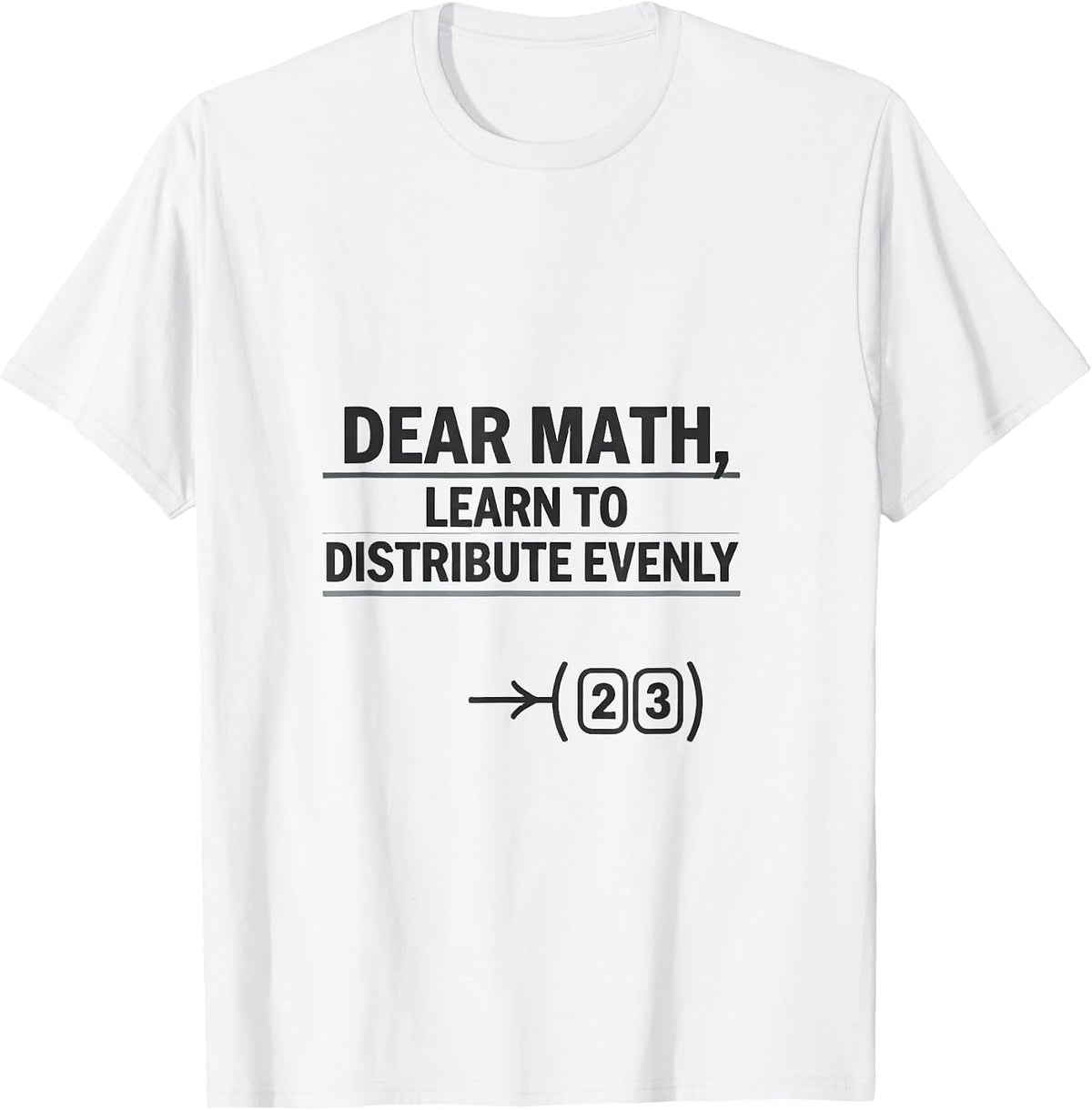 Men's Dear Math, Learn To Distribute Evenly Funny Math Teacher T-Shirt - White