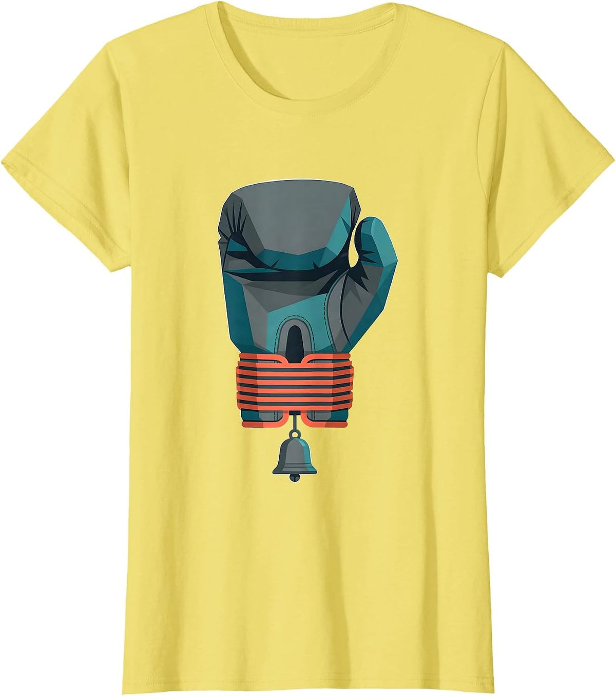 Boxing Glove Flat Vector Boxing Fan Gift T-Shirt - Lemon Yellow