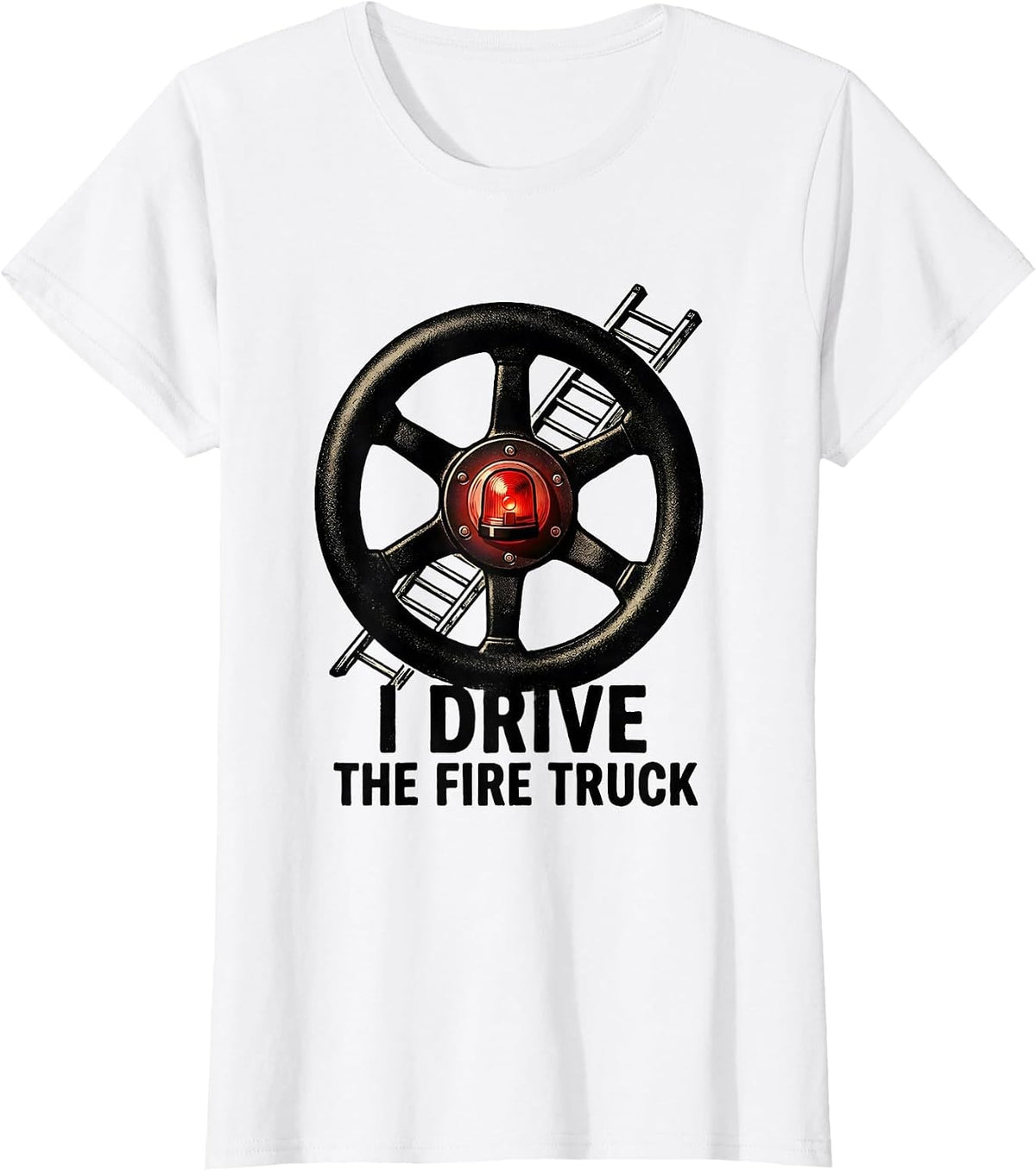 I Drive The Fire Truck Cute Toddler Boy Firefighter Birthday T-Shirt - White