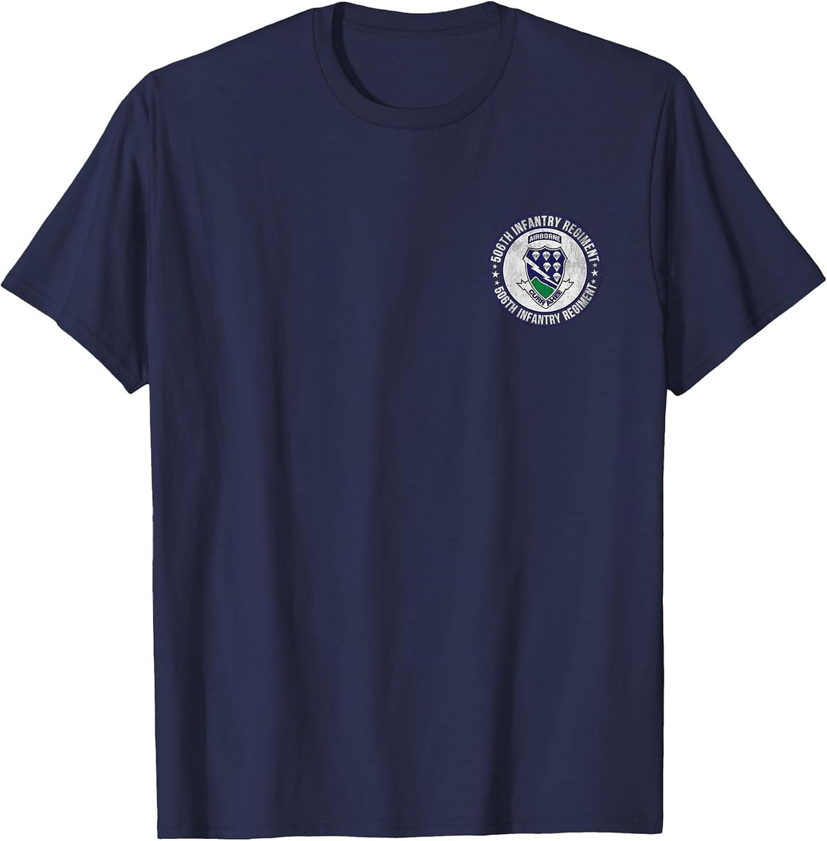506th Infantry Regiment Military Veterans Day Father Day T-Shirt - Navy Blue