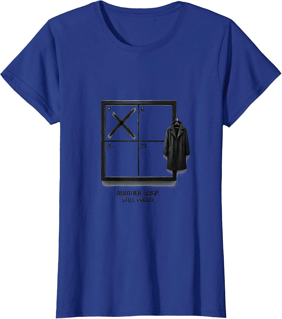 Women's Another Swap Still Proud Firefighter Family Thin Red Line T-Shirt - Royal Blue