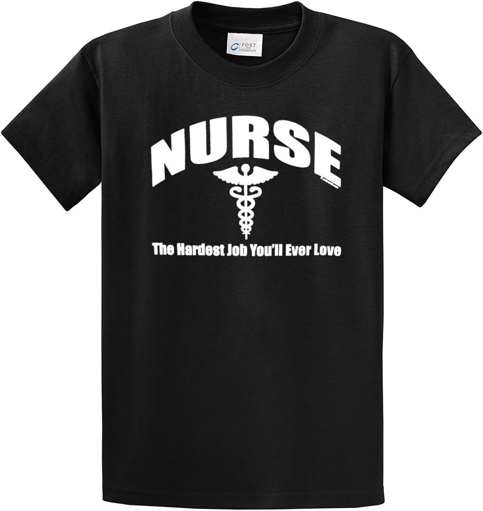 Trenz Shirt Company Nurse T-Shirt Nursing The Hardest Job You Will Ever Love RN LPN CNA Hospital Tee Mens Graphic T-Shirt -