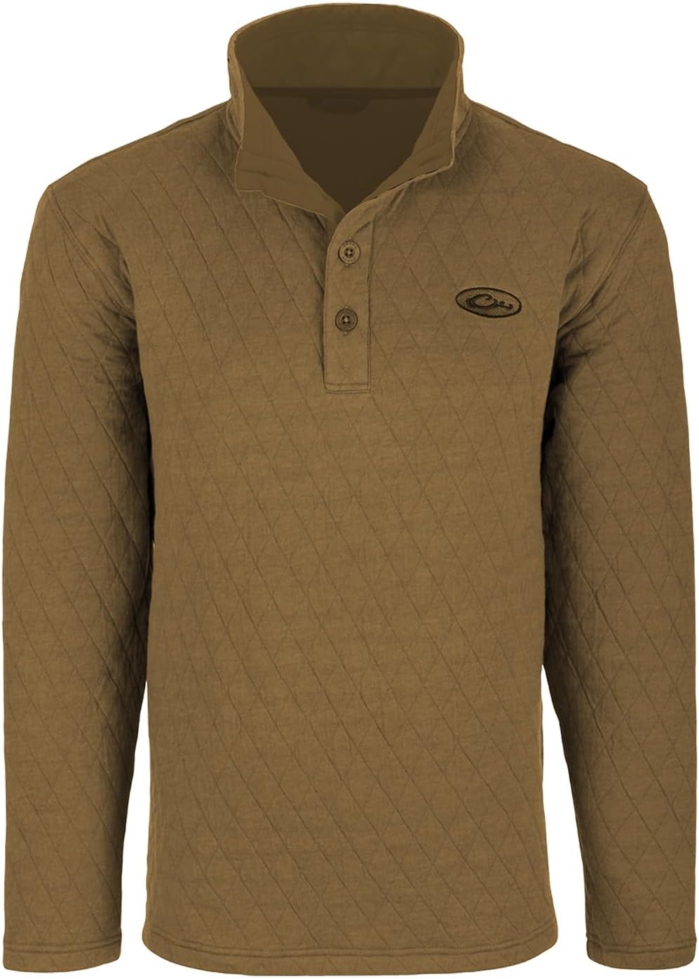 Drake Waterfowl Men's Delta Quilted Warm Breathable Outdoor Sweatshirt - Medal Bronze Heather