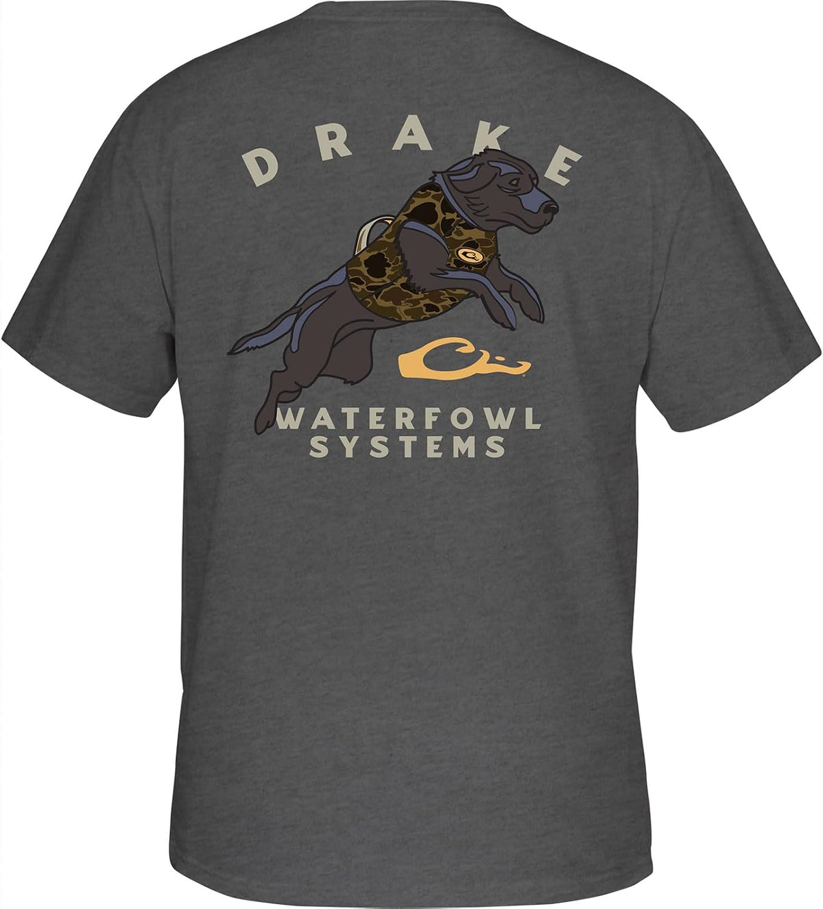 Drake Waterfowl Men's Retro Black Lab T-Shirt - Graphite Heather