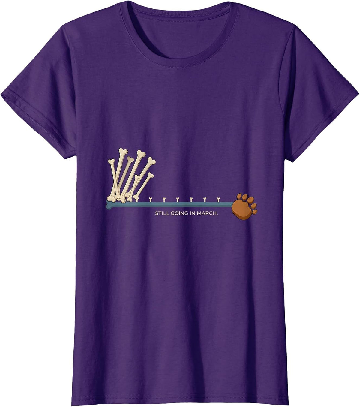 Women's Still Going In March Funny Sloth New Year Resolution Humor T-Shirt - Purple