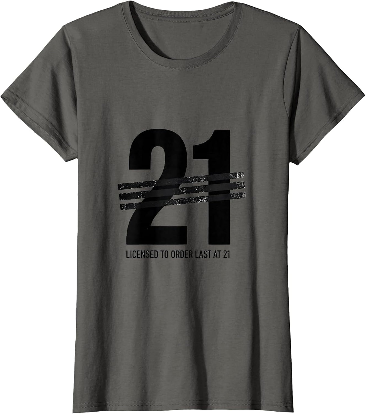 Women's Licensed To Order Last At 21 Funny Milestone Birthday Age T-Shirt - Asphalt Grey