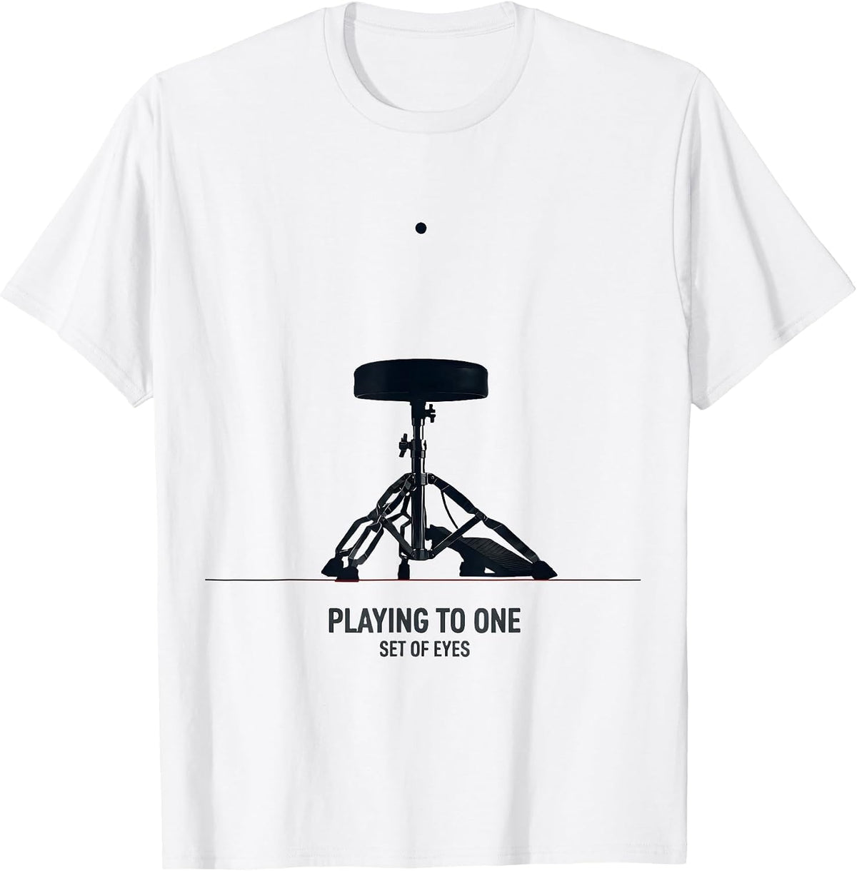 Men's Playing To One Set Of Eyes Minimalist Christian Drummer T-Shirt - White