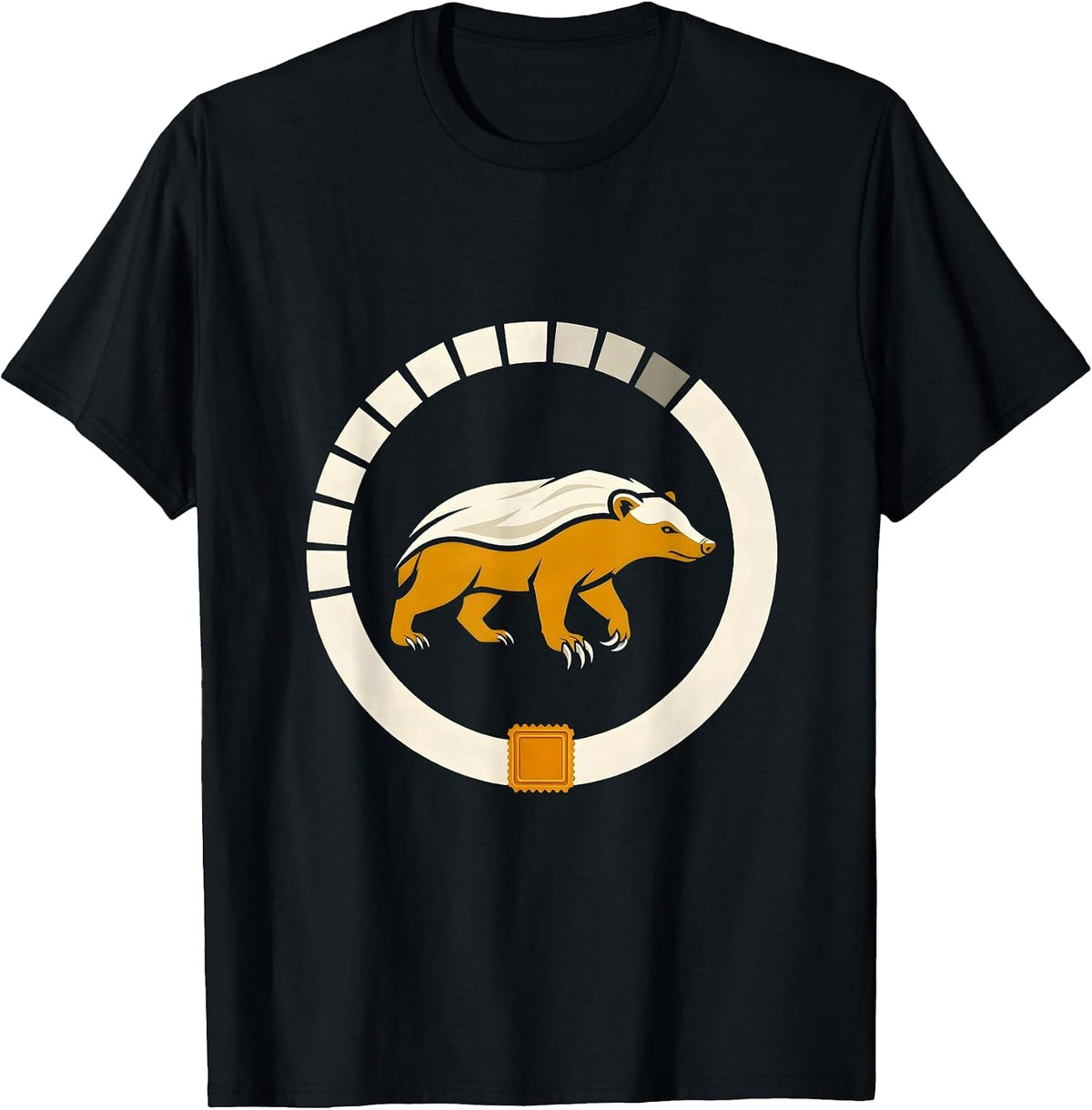 Men's Sealed Honey Badger Badge Ring Editorial Concept Animal T-Shirt - Black