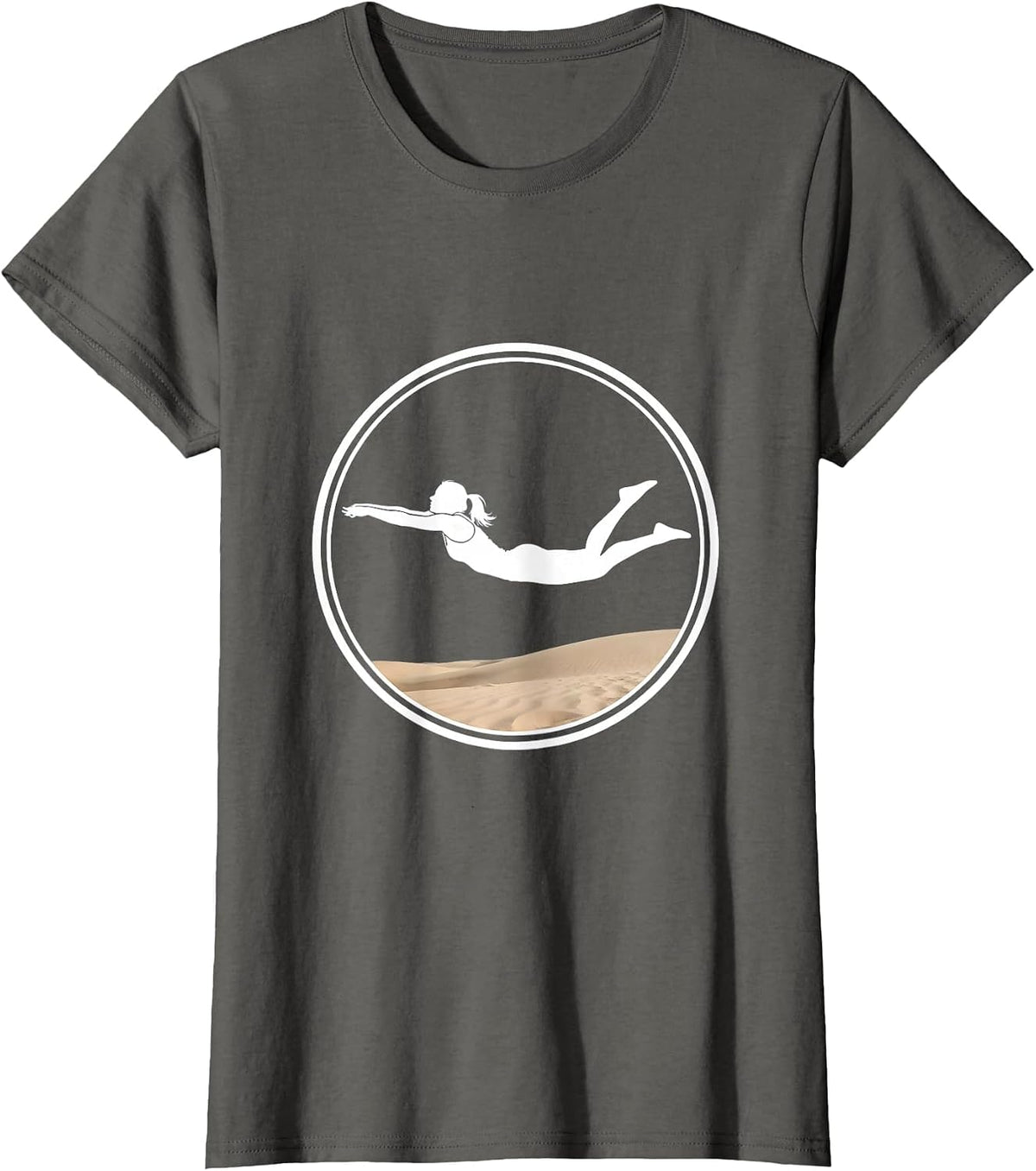 Women's Beach Volleyball Libero Diving Save Graphic T-Shirt - Asphalt Grey