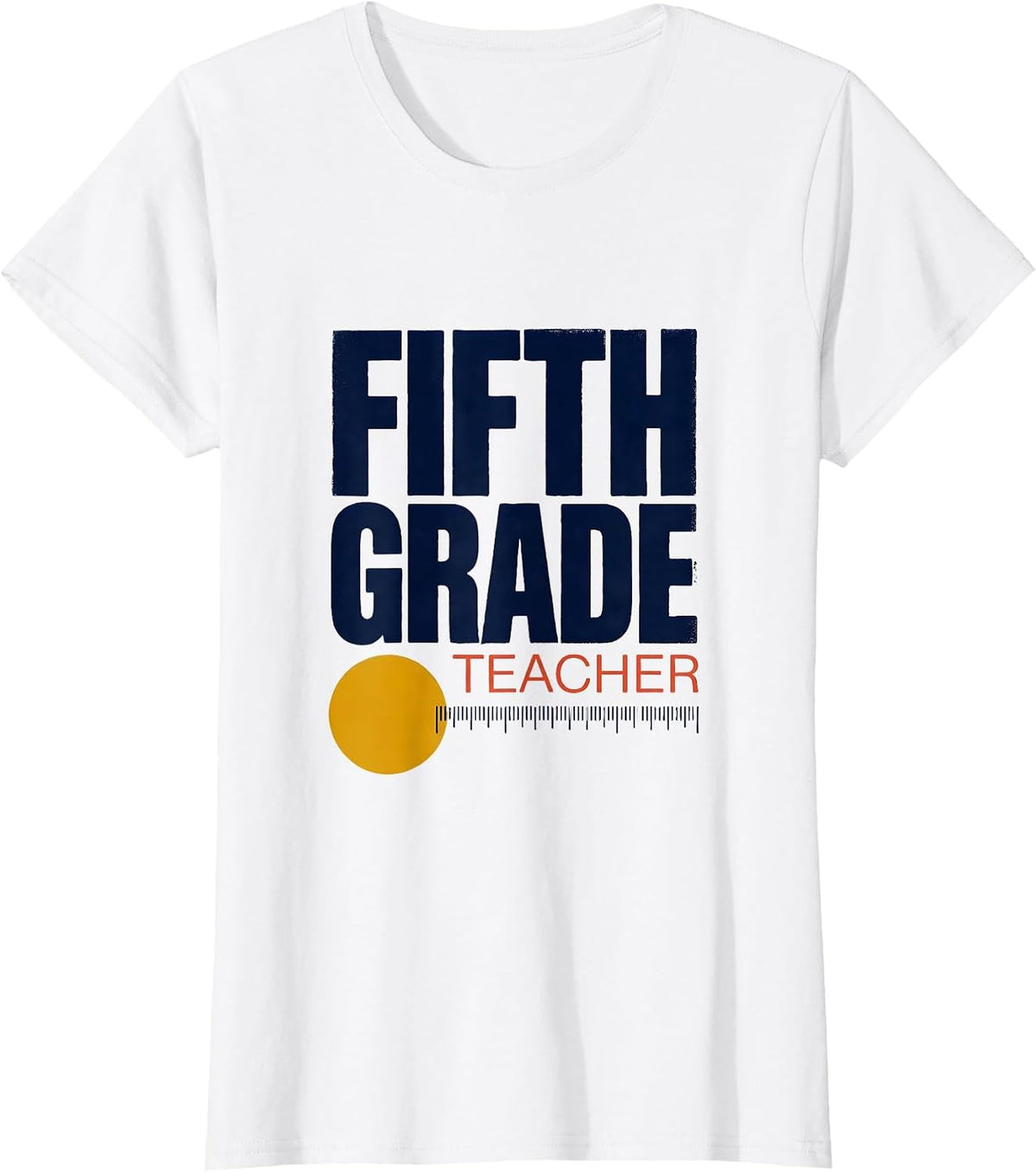 Women's Fifth Grade Teacher Screenprint Poster Back to School T-Shirt - White