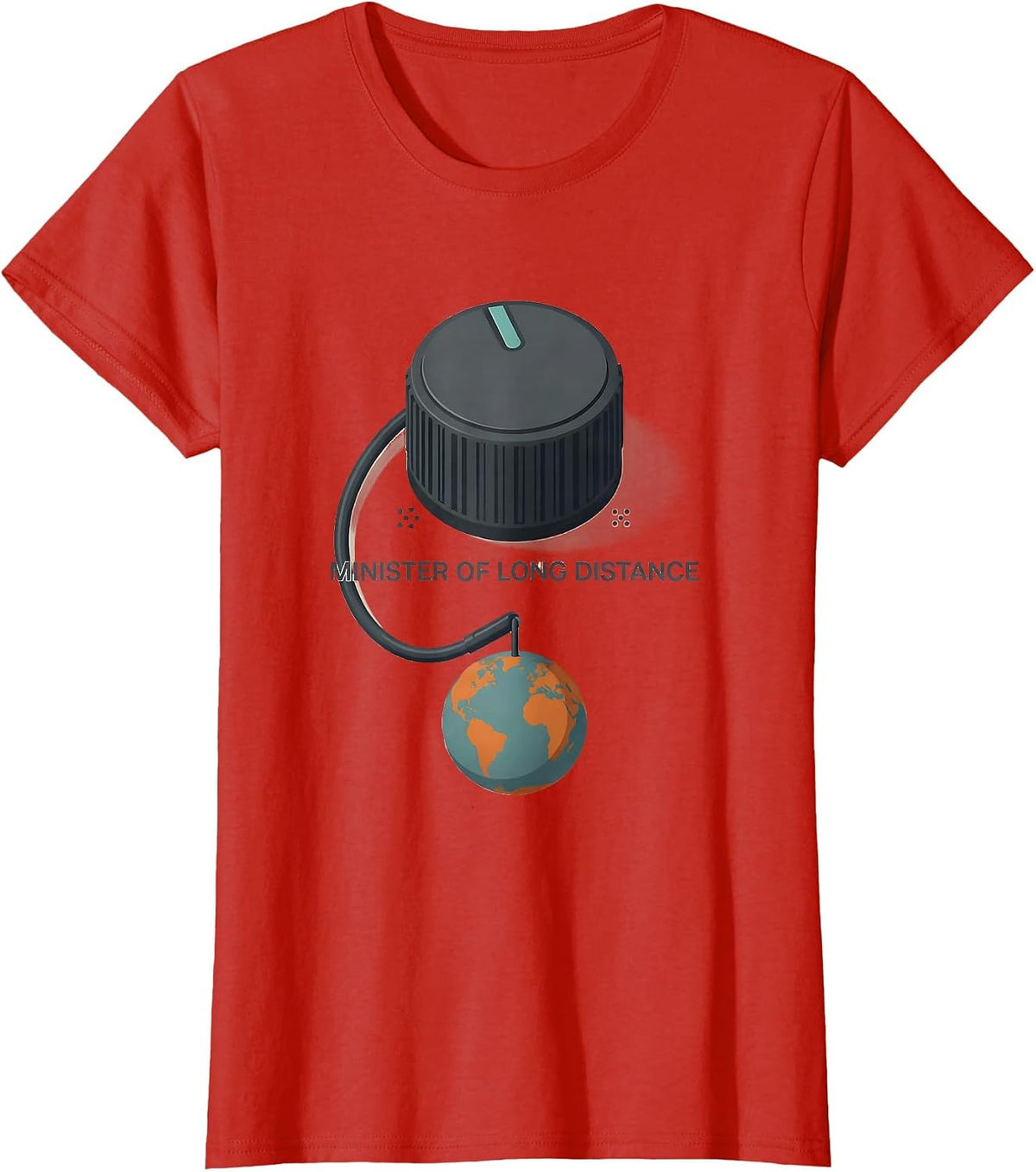 Women's Minister Of Long Distance Pun Ham Radio Operator Humor T-Shirt - Red