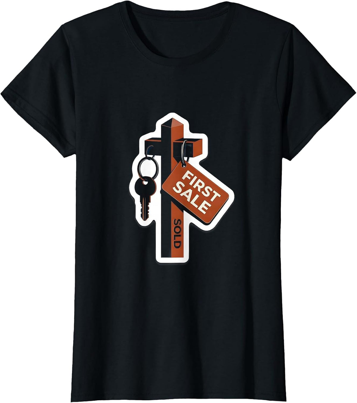First Sale Sold Funny Realtor Real Estate Agent Gift T-Shirt - Black