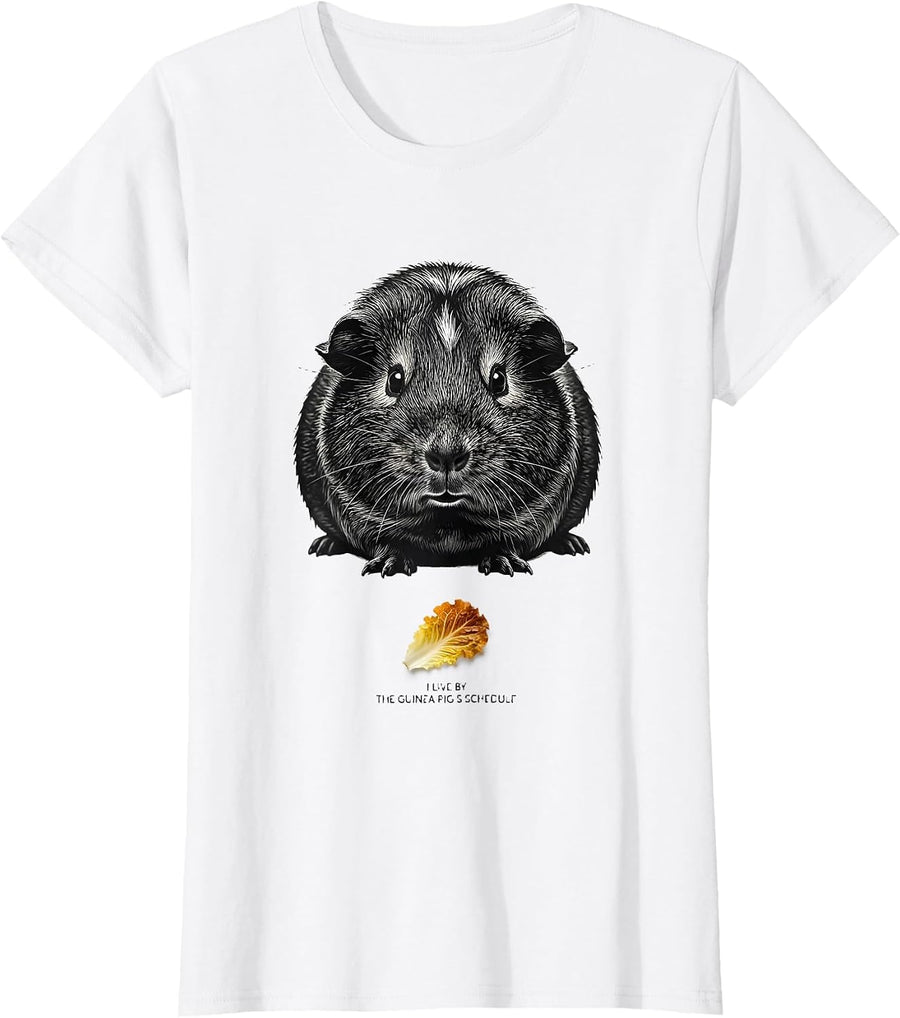 Women's I Live By The Guinea Pig's Schedule Funny Guinea Pig Lover T-Shirt - White