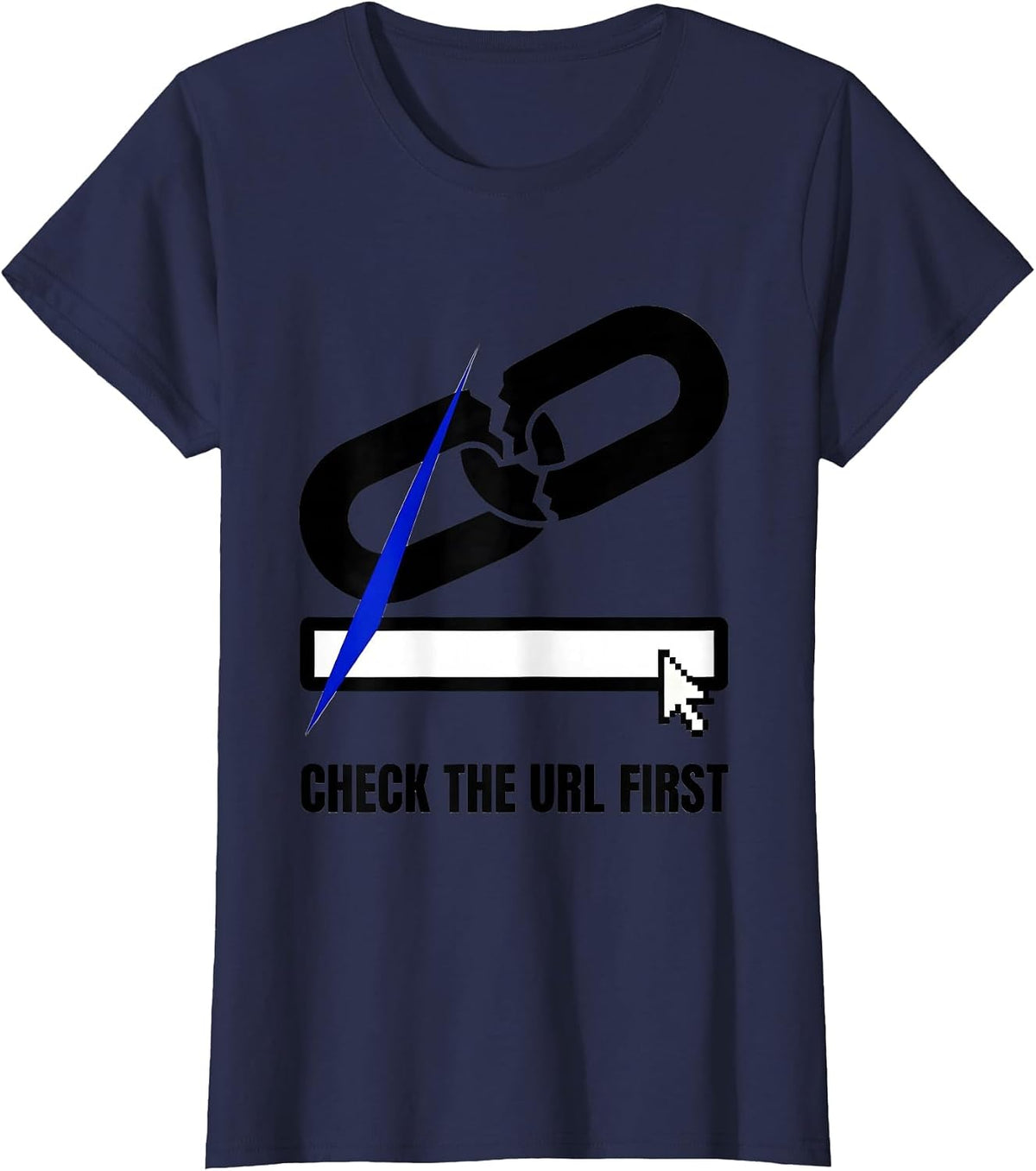 Women's Check The URL First Brutalist IT Support Programmer Gift T-Shirt - Navy Blue
