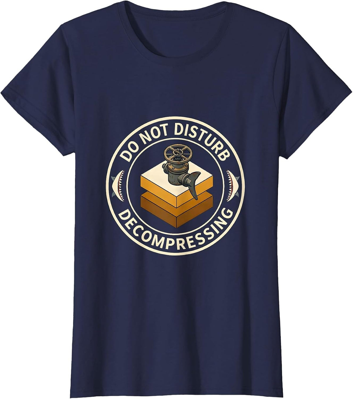 Women's Do Not Disturb Decompressing Funny Scuba Diver Humor T-Shirt - Navy Blue