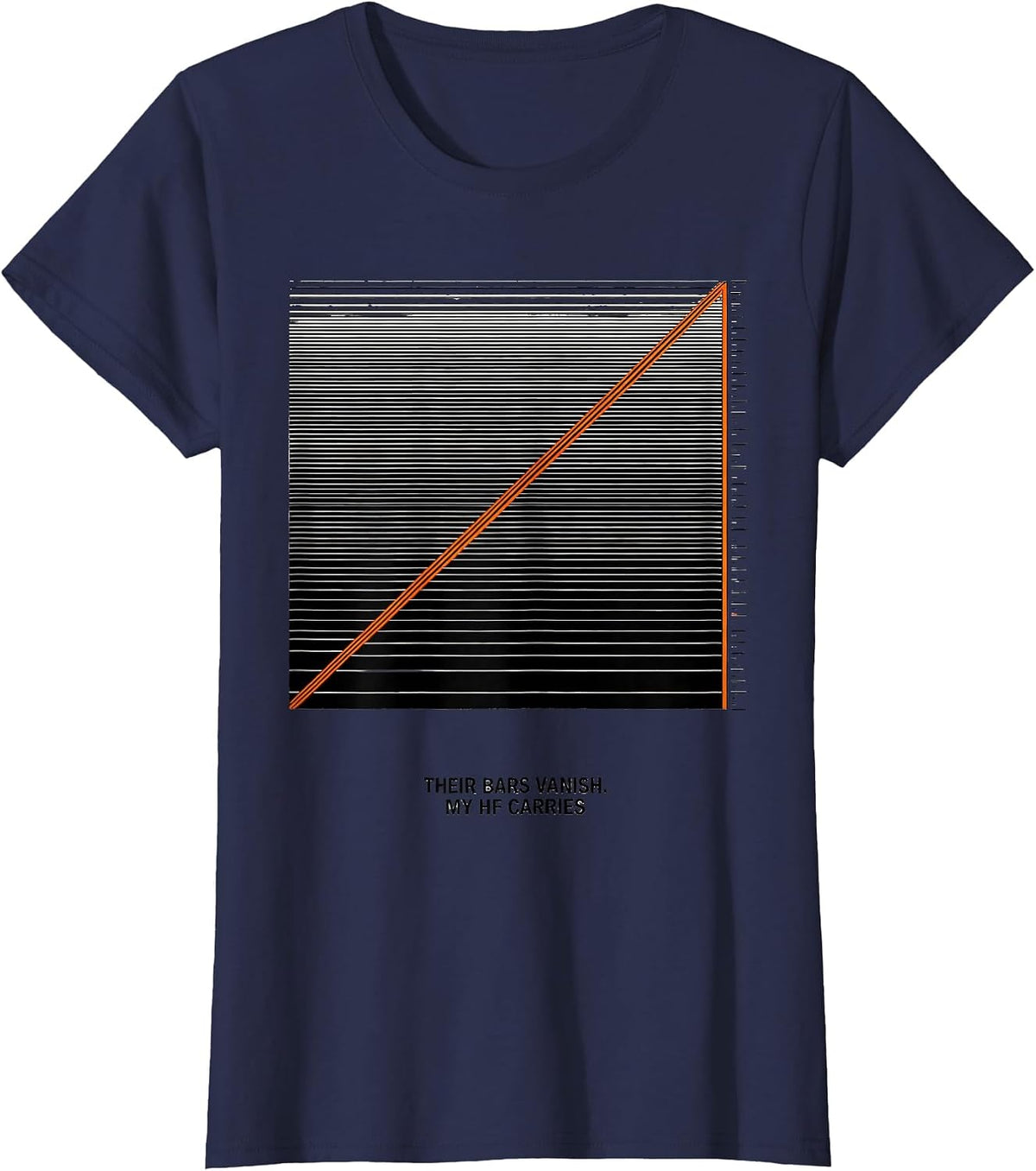 Women's Their Bars Vanish My HF Carries Funny Ham Radio Operator T-Shirt - Navy Blue