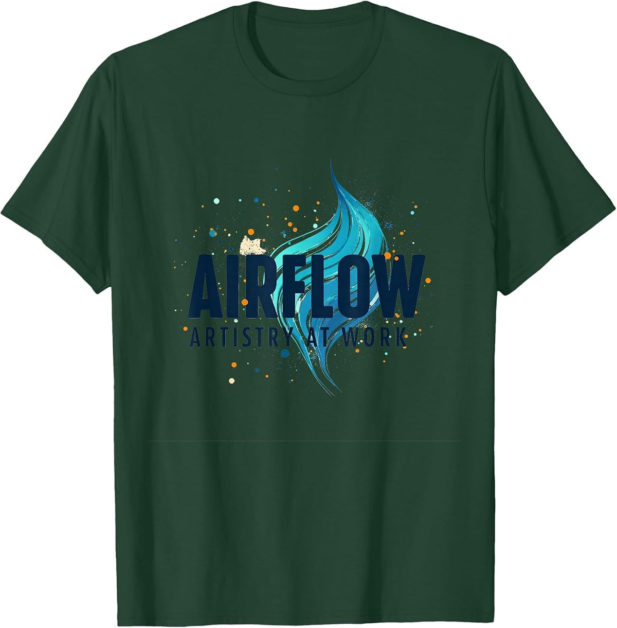 Airflow Artistry at Work Airbrush Design T-Shirt - Dark Green