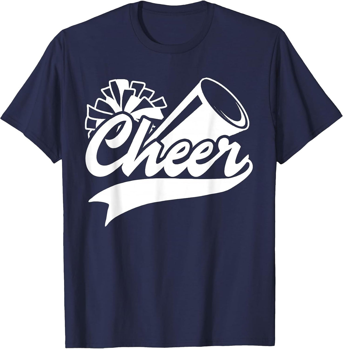 Cheerleading Peace Love Cheer Cheerleader Colors Matching T-Shirt - Navy Blue