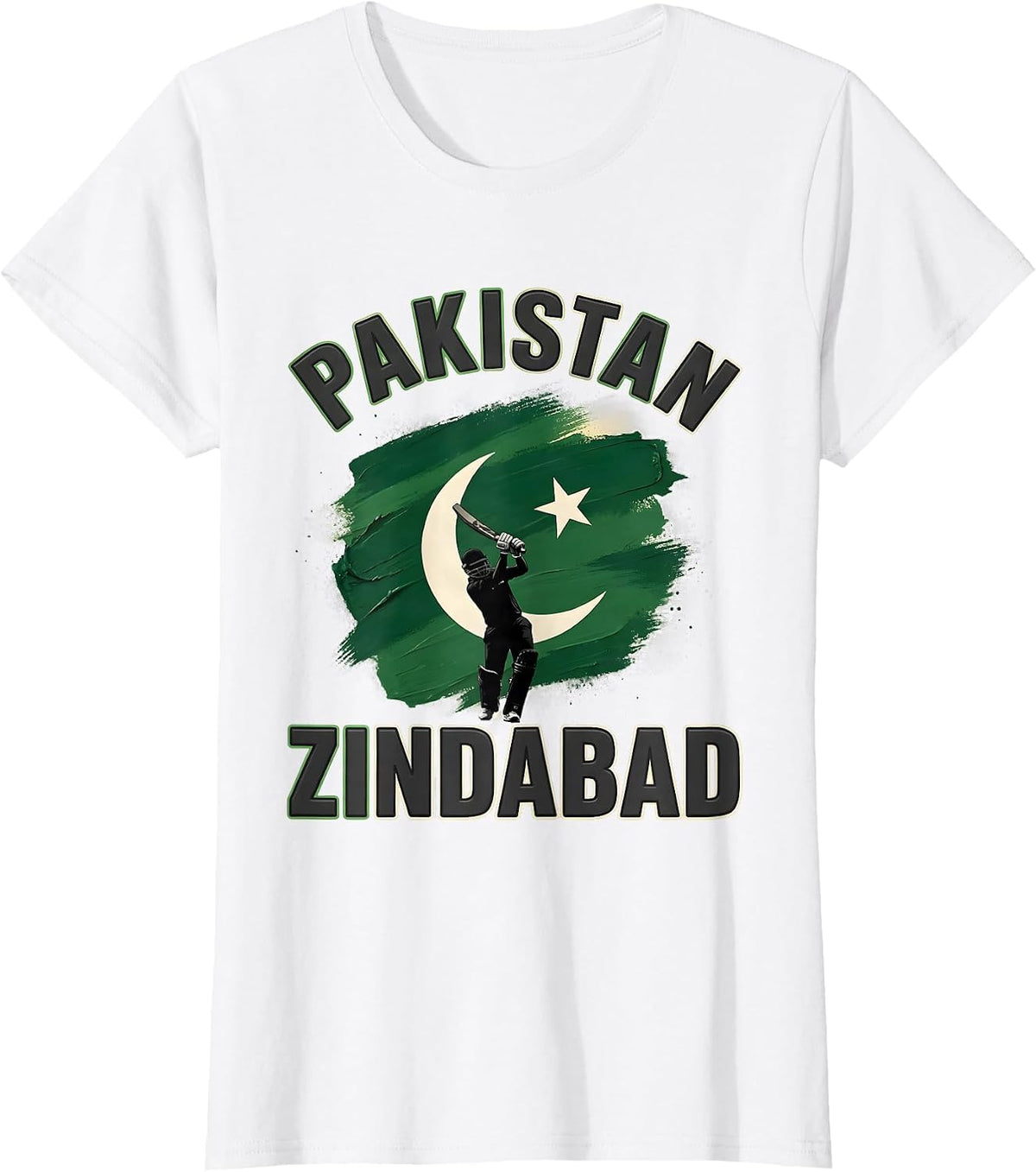 Pakistan Zindabad National Pride Cricket Fan Heritage T-Shirt - White