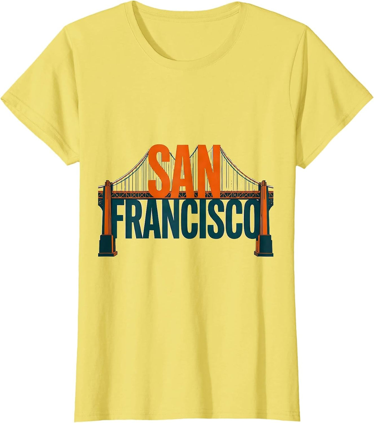 San Francisco Vintage Golden Gate Bridge Souvenir T-Shirt - Lemon Yellow