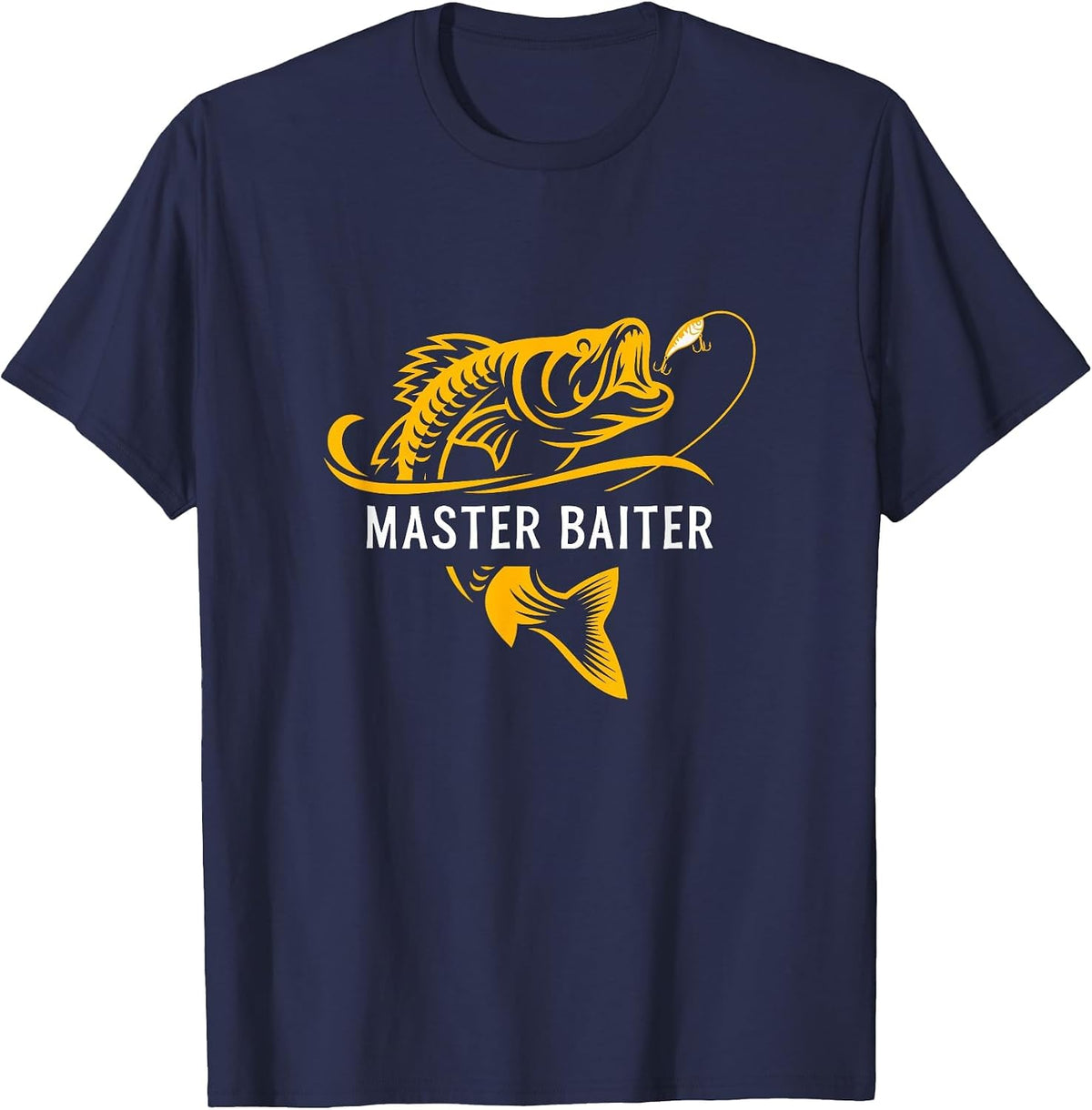 Master Baiter - Funny Fishing T-Shirt - Navy Blue