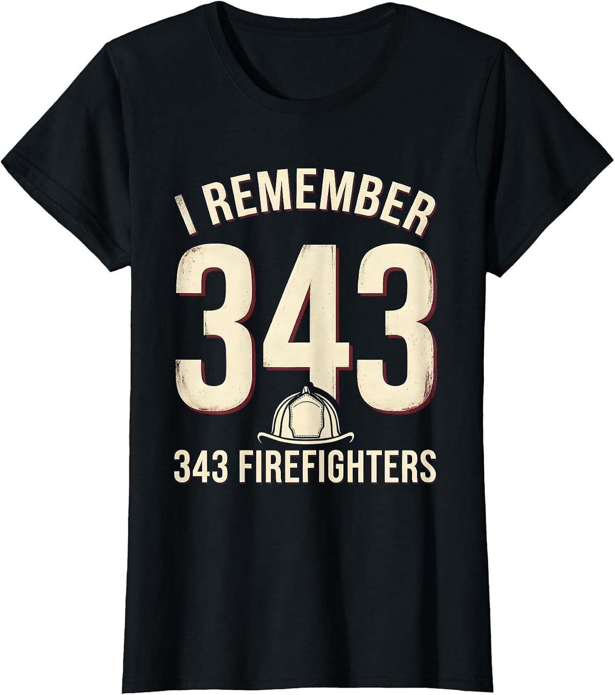 I Remember 343 Firefighters Vintage Firefighter Tribute T-Shirt - Black