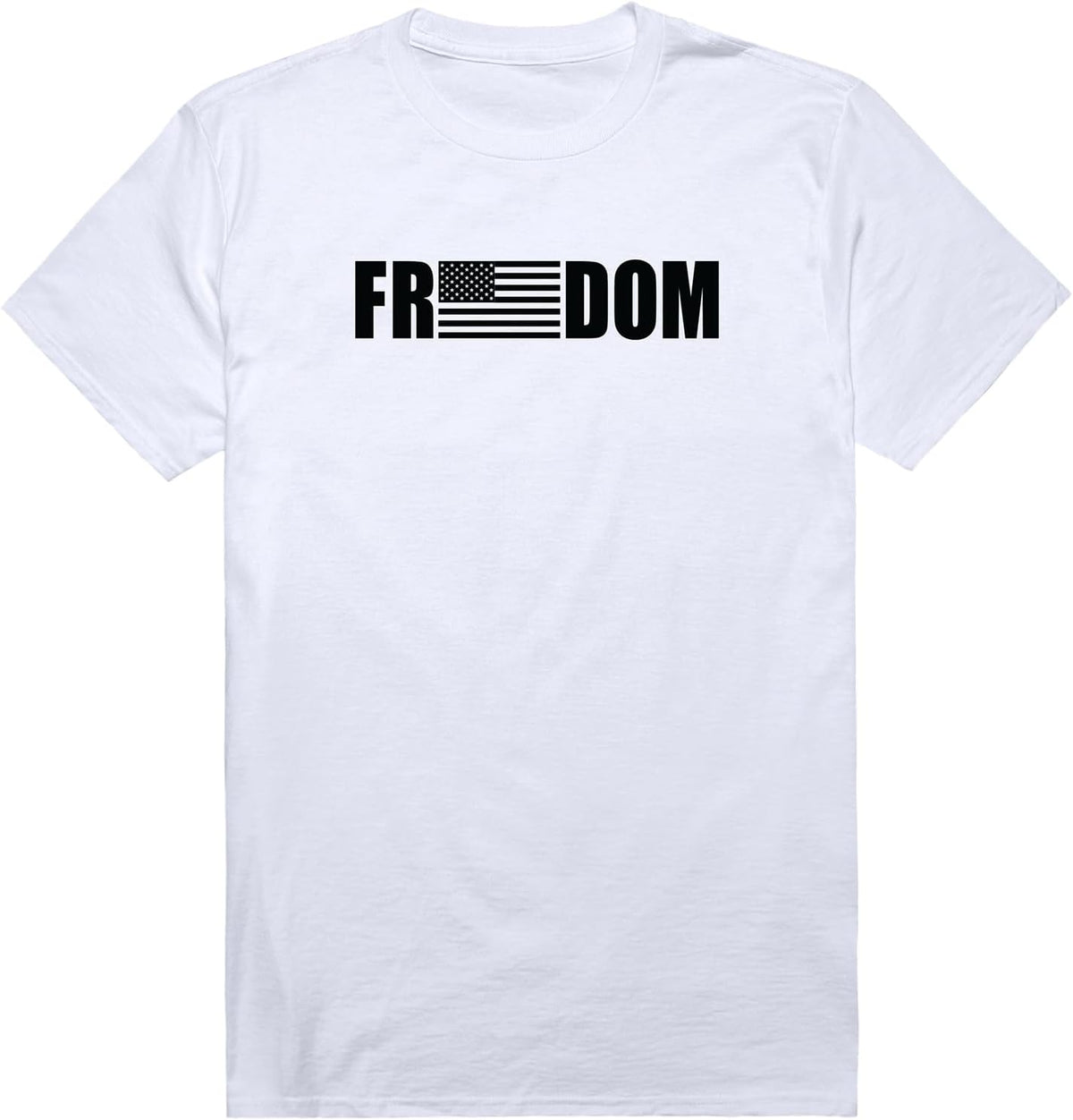 America Basic Tee, Freedom Flag - White
